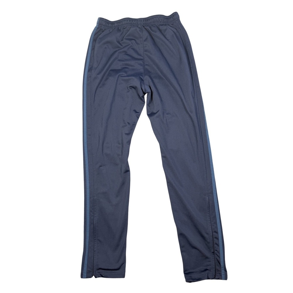 Adidas Track Pants Mens Medium Navy Blue Primegreen 3-Stripe Ankle Zip Joggers - Picture 4 of 12